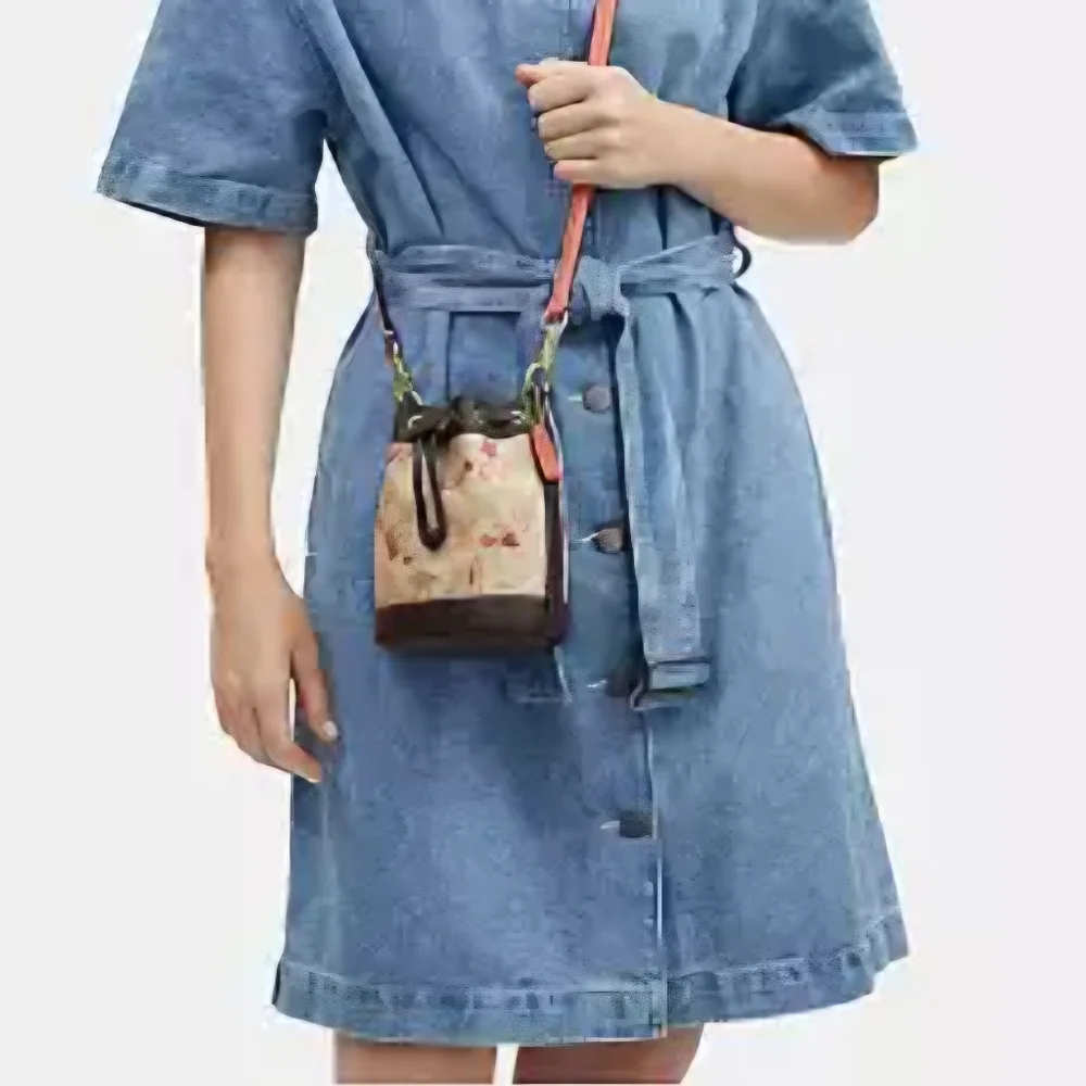 COACH Bags Mini Dempsey Bucket Bag in Signature Canvas with Heart And Star Print - Picture 7 of 11